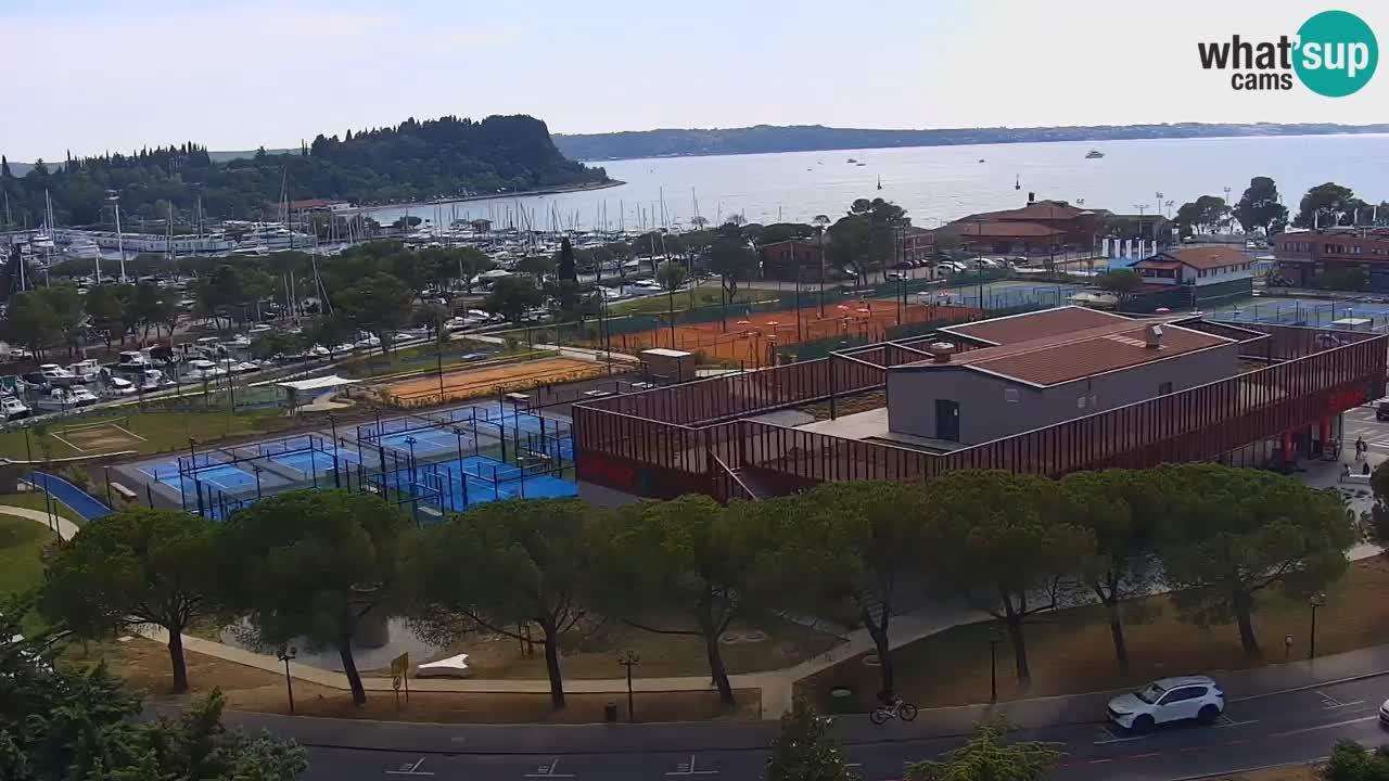 Portorose Live Webcam – vista sulla marina e i campi da tennis
