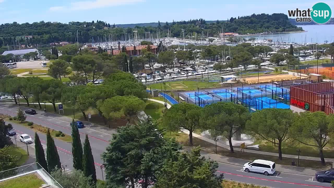 Portorož spletna kamera – pogled na marino in teniška igrišča