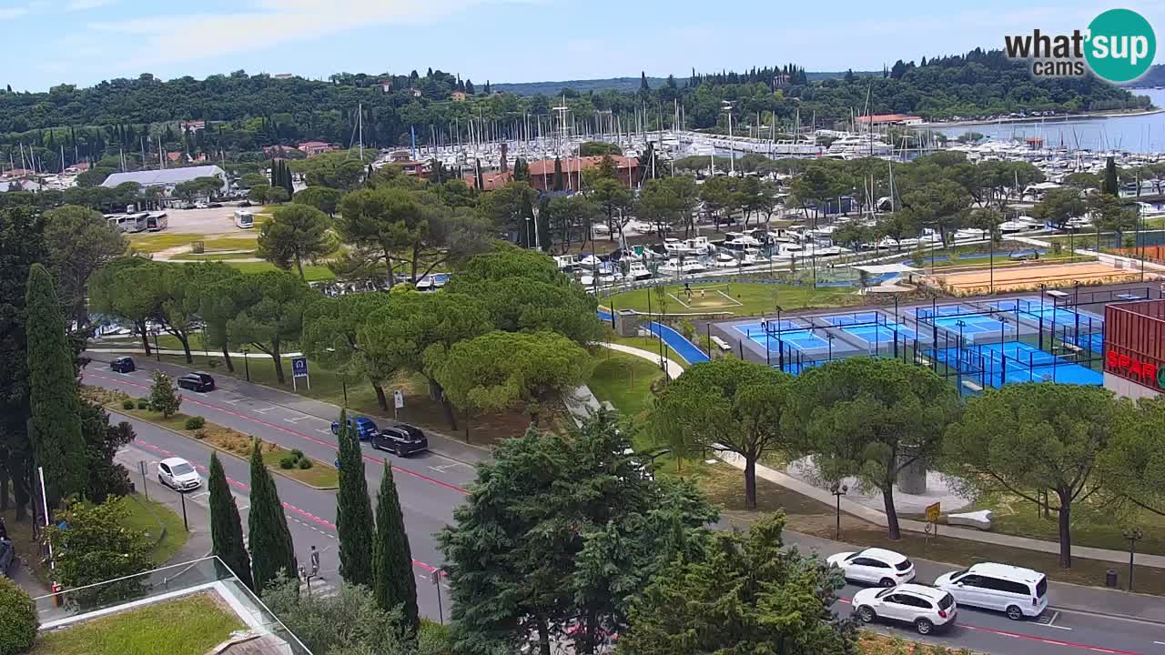 Portorož Live Webcam – view of the marina and tennis courts