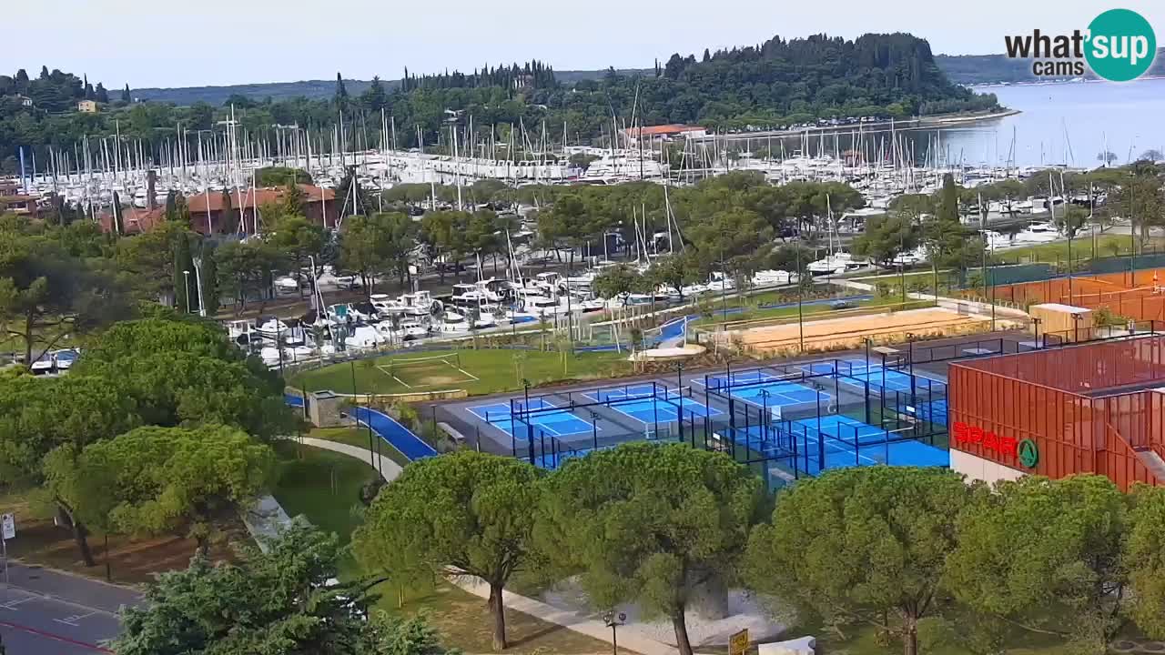 Portorož Live Webcam – view of the marina and tennis courts