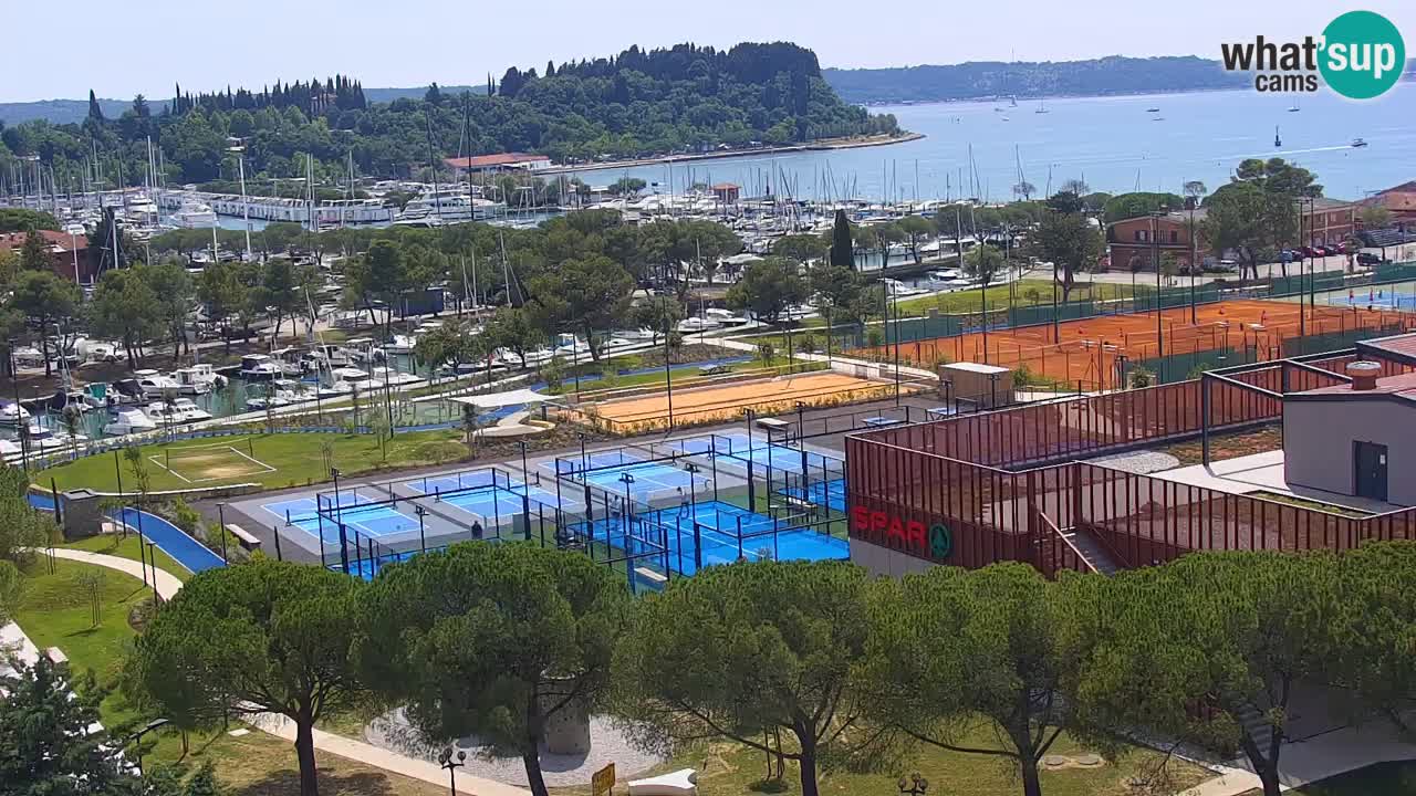 Portorož Live Webcam – view of the marina and tennis courts