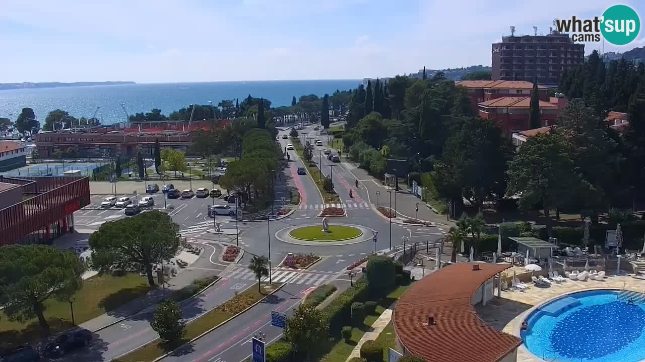 Portorož Live Webcam – view of the marina and tennis courts