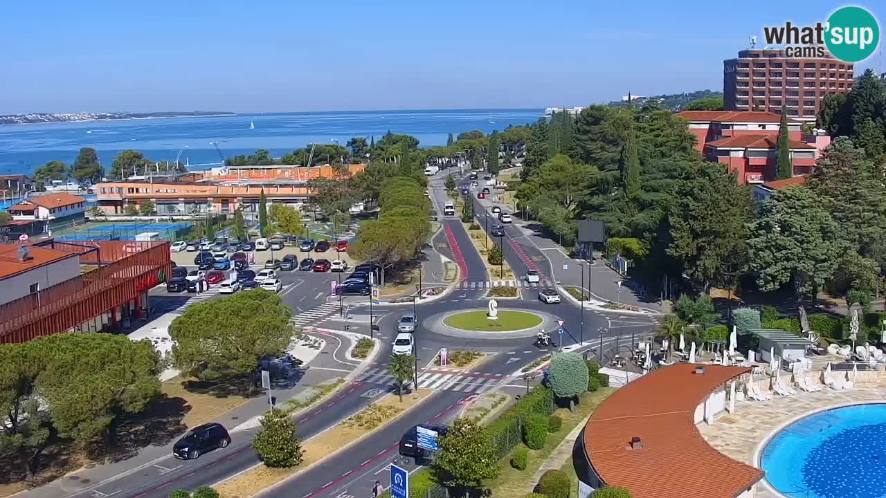 Portorož Live Webcam – view of the marina and tennis courts
