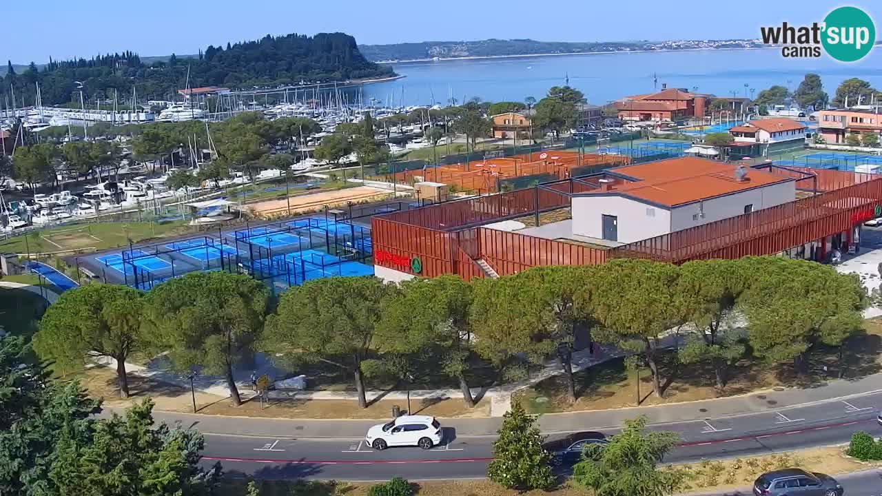 Portorož Live Webcam – view of the marina and tennis courts