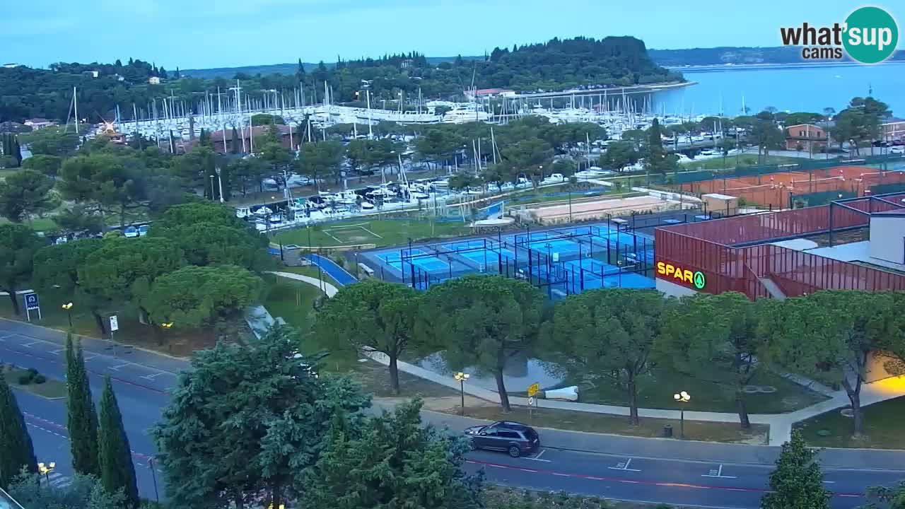 Portorose Live Webcam – vista sulla marina e i campi da tennis