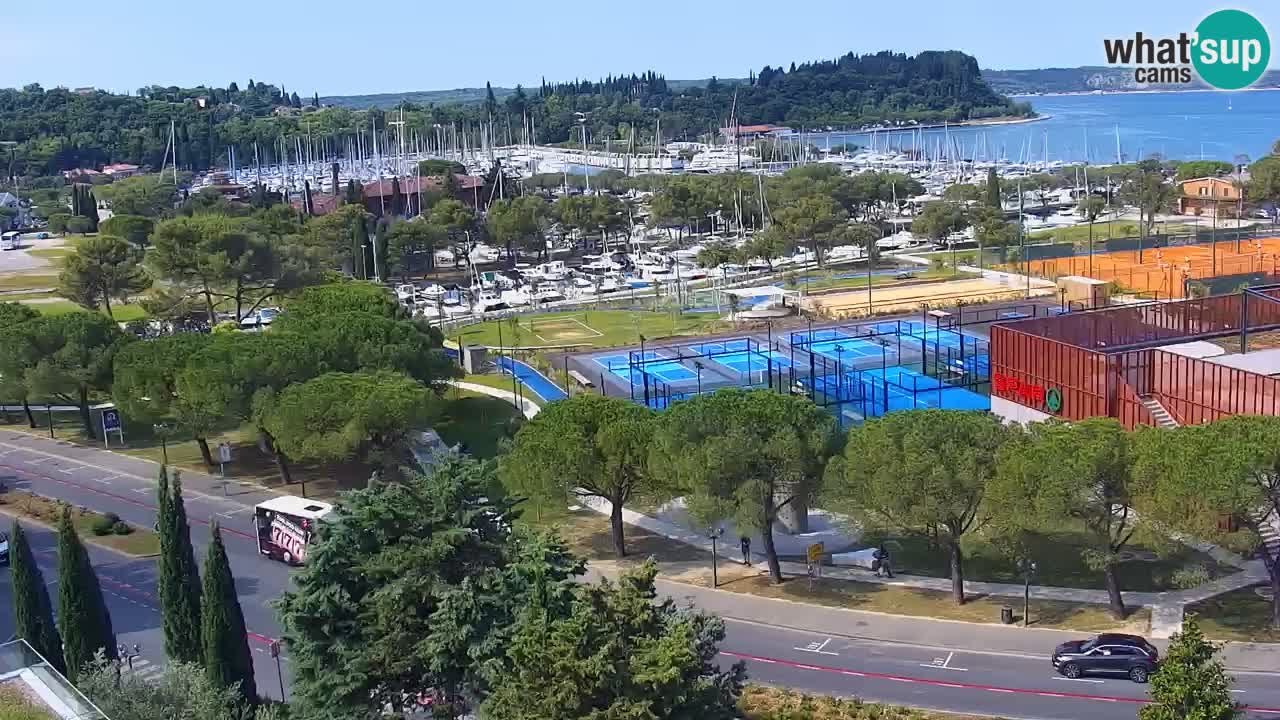 Portorož Webcam – Blick auf den Yachthafen und die Tennisplätze