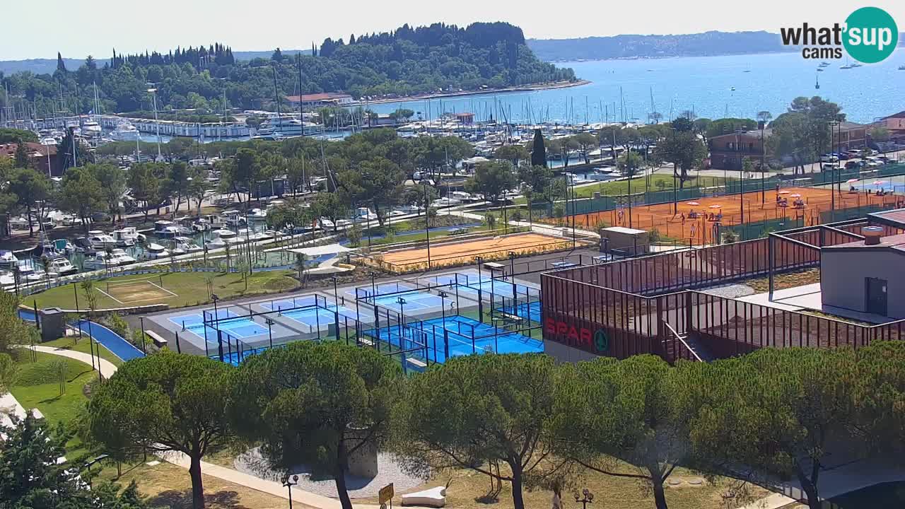Portorose Live Webcam – vista sulla marina e i campi da tennis