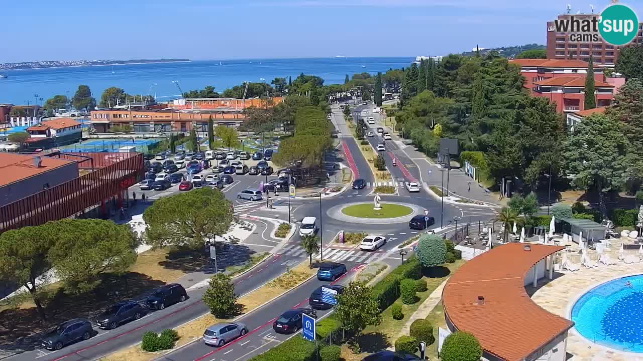 Portorož Live Webcam – view of the marina and tennis courts