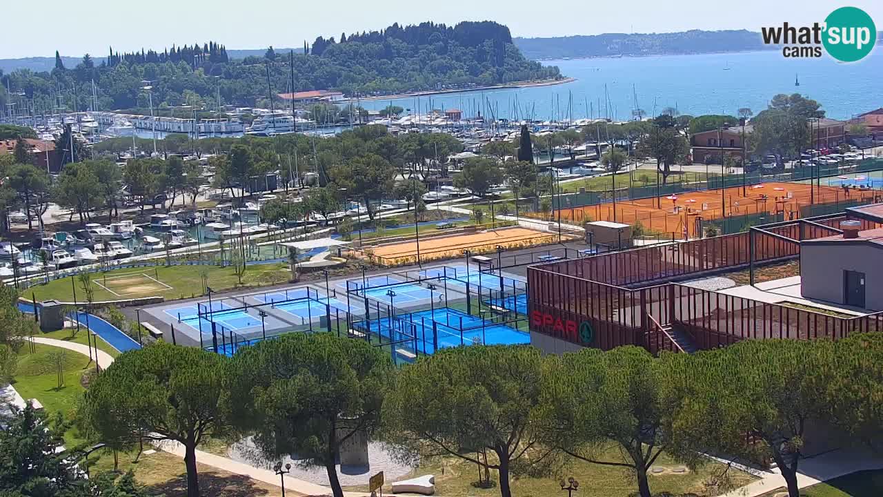 Portorož spletna kamera – pogled na marino in teniška igrišča