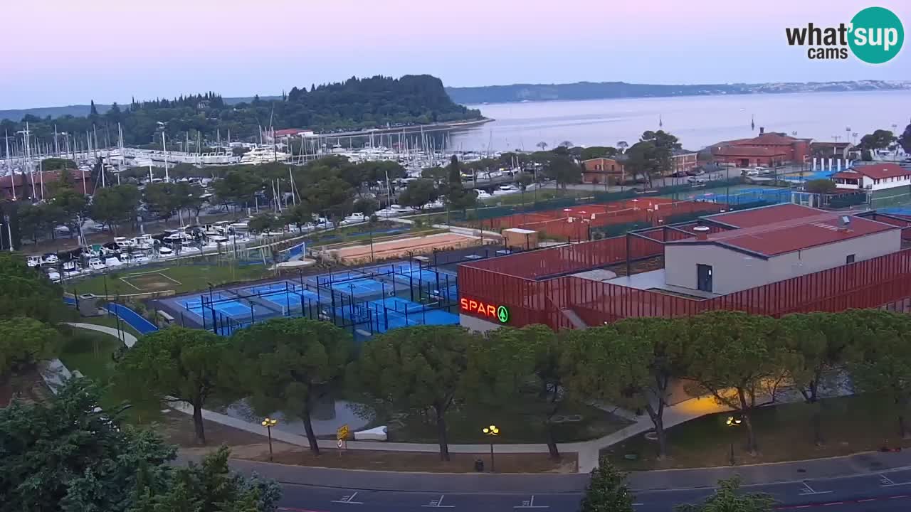 Portorož Live Webcam – view of the marina and tennis courts