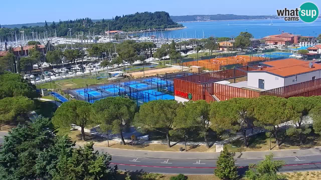 Portorož Live Webcam – view of the marina and tennis courts