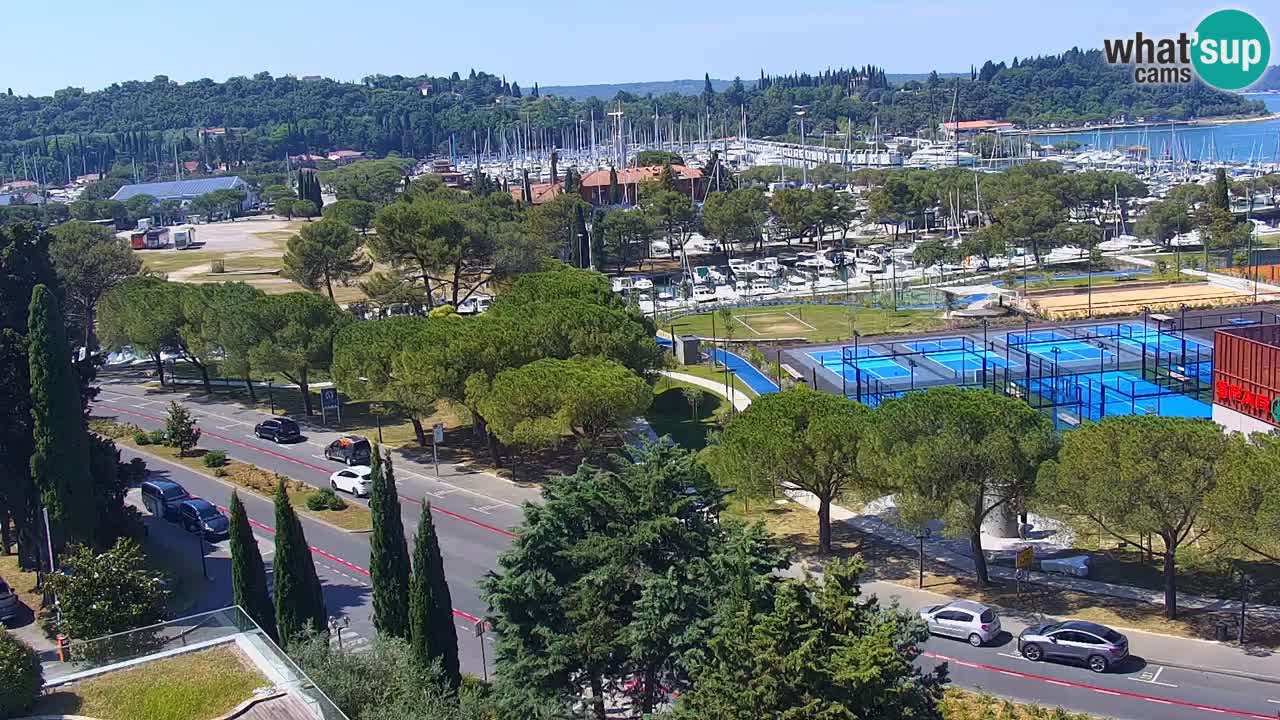 Portorož Live Webcam – view of the marina and tennis courts