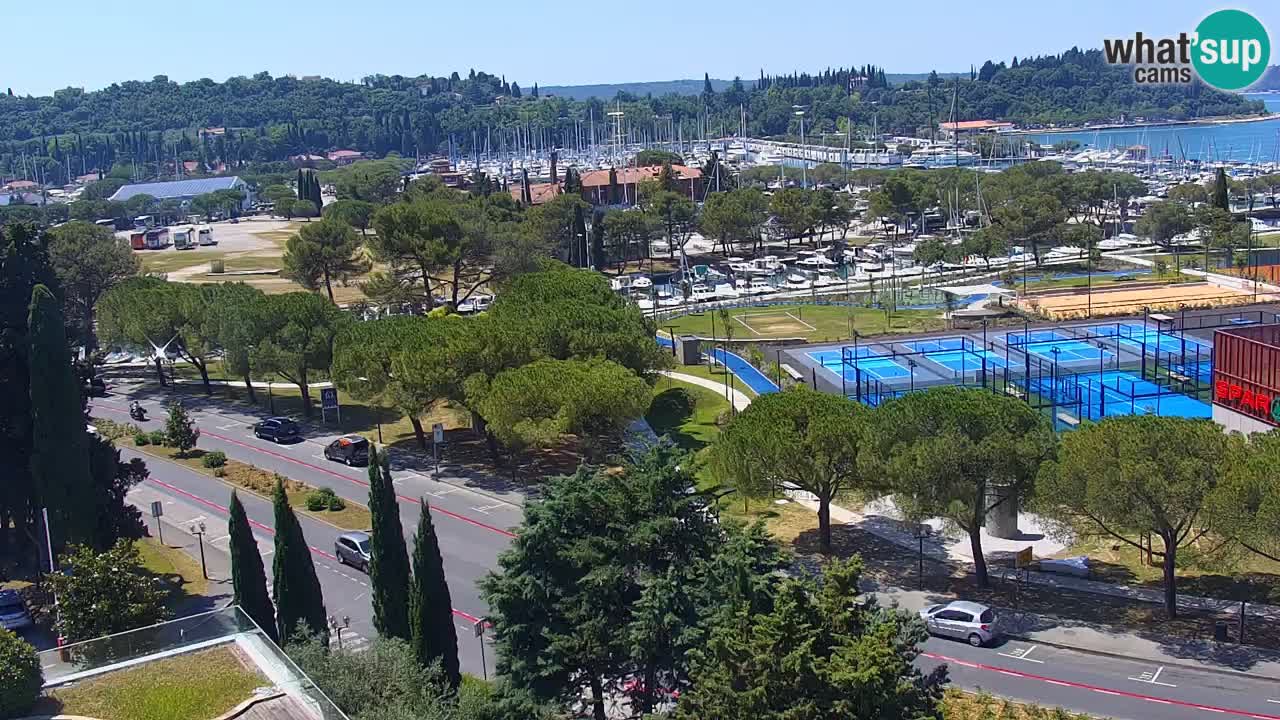 Portorož Live Webcam – view of the marina and tennis courts