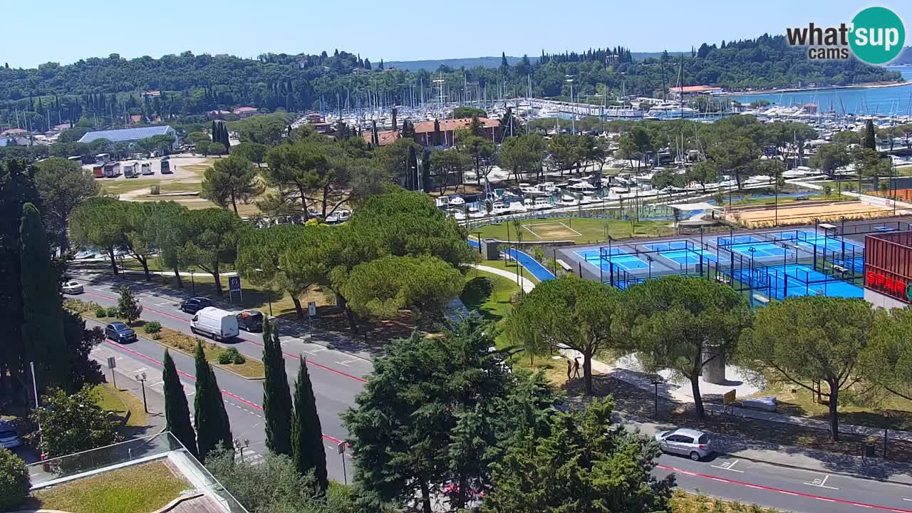 Portorož Live Webcam – view of the marina and tennis courts