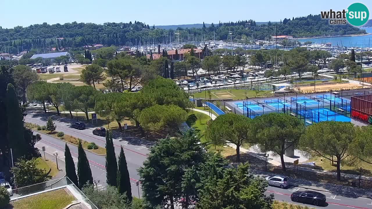 Portorož web kamera – pogled na marinu i teniške terene