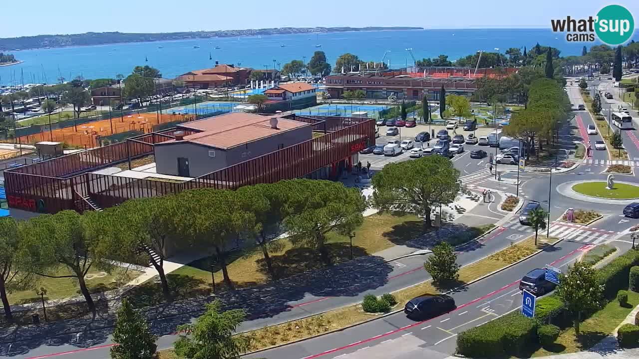 Portorož Live Webcam – view of the marina and tennis courts