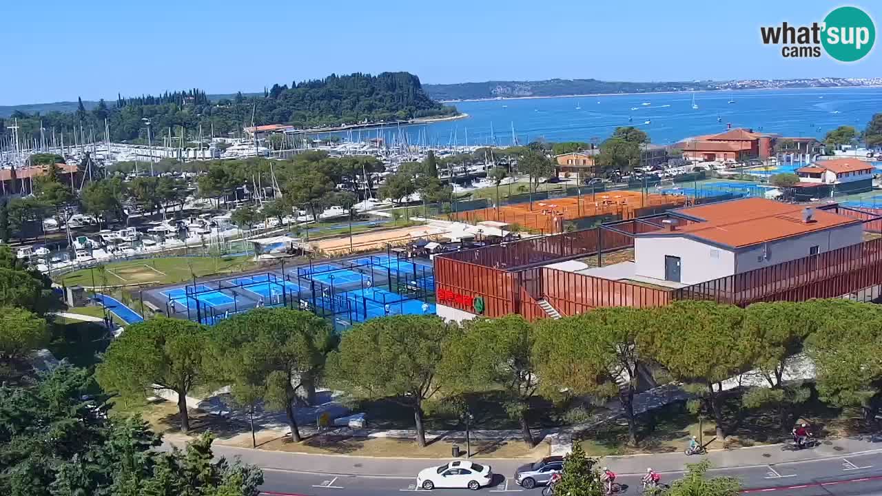 Portorož Live Webcam – view of the marina and tennis courts