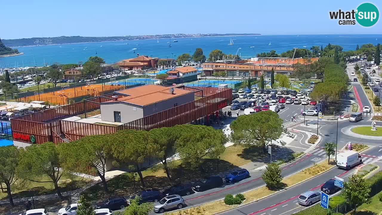 Portorož Live Webcam – view of the marina and tennis courts