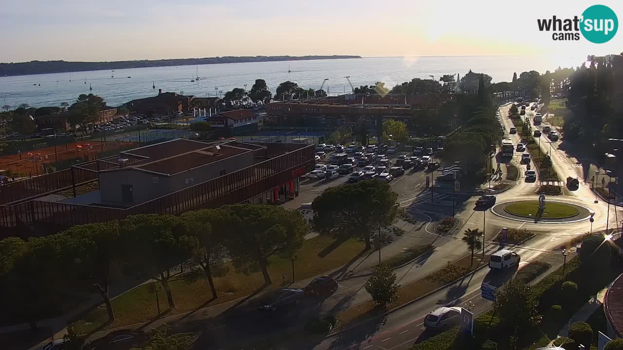 Portorož Webcam – Blick auf den Yachthafen und die Tennisplätze