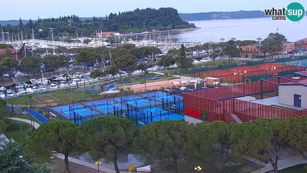 Portorož Live Webcam – view of the marina and tennis courts