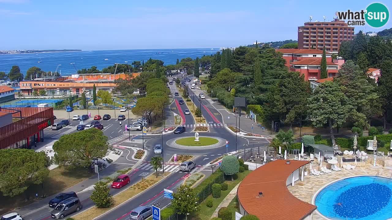 Portorož web kamera – pogled na marinu i teniške terene