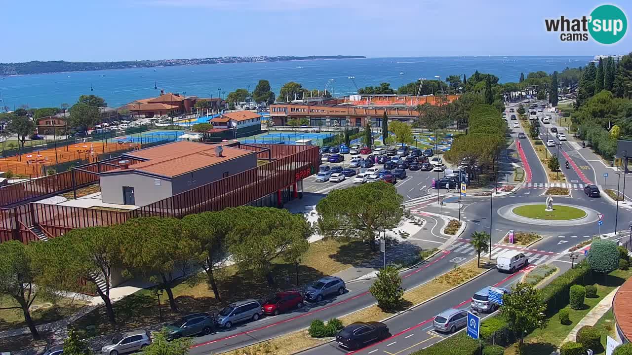 Portorož Live Webcam – view of the marina and tennis courts