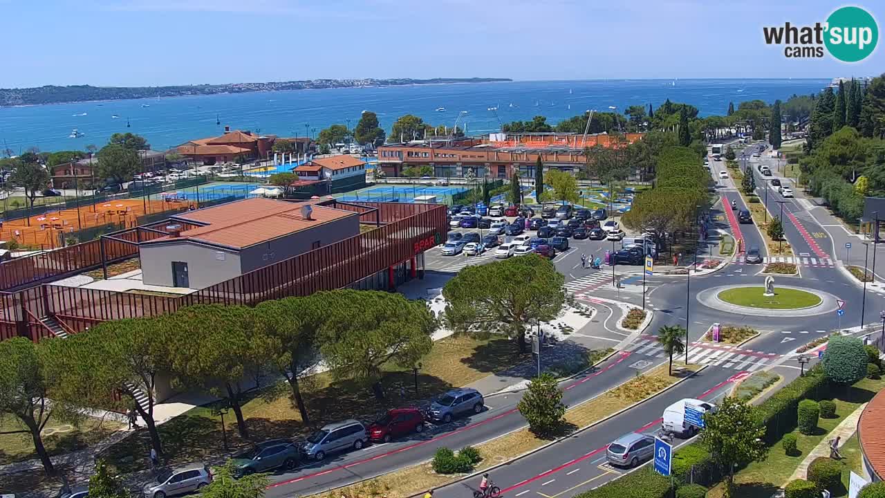 Portorož Webcam – Blick auf den Yachthafen und die Tennisplätze