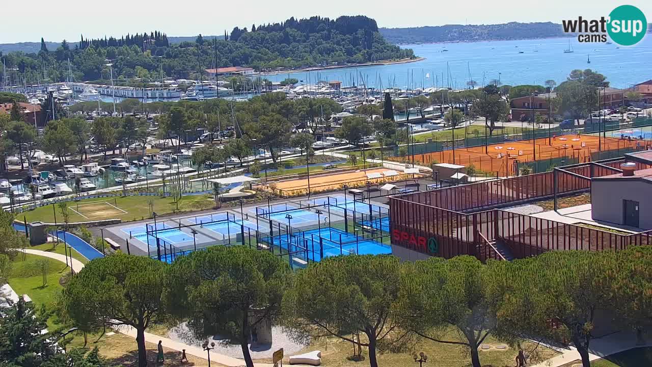 Portorož Live Webcam – view of the marina and tennis courts