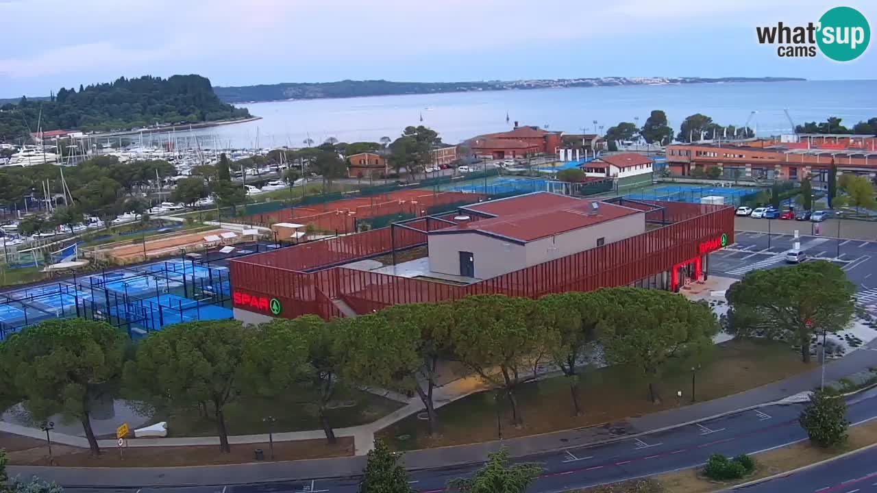 Portorose Live Webcam – vista sulla marina e i campi da tennis