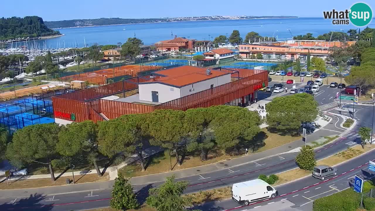 Portorož Live Webcam – view of the marina and tennis courts