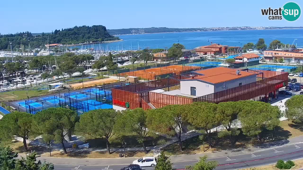 Portorož Live Webcam – view of the marina and tennis courts
