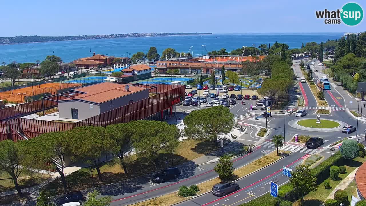 Portorož Live Webcam – view of the marina and tennis courts