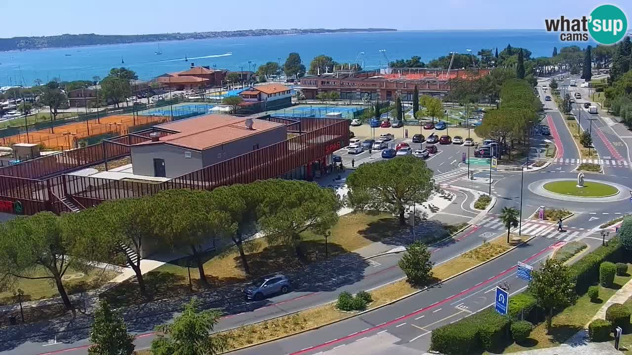 Portorož Live Webcam – view of the marina and tennis courts