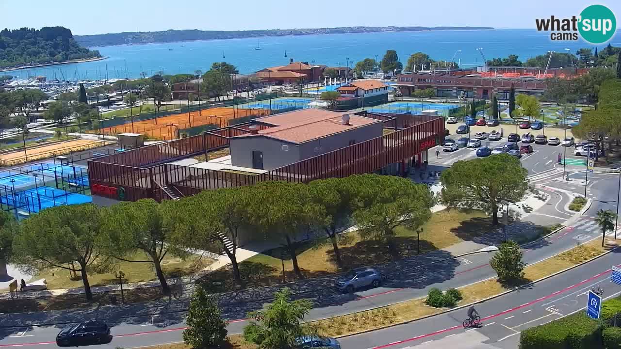 Portorož Live Webcam – view of the marina and tennis courts