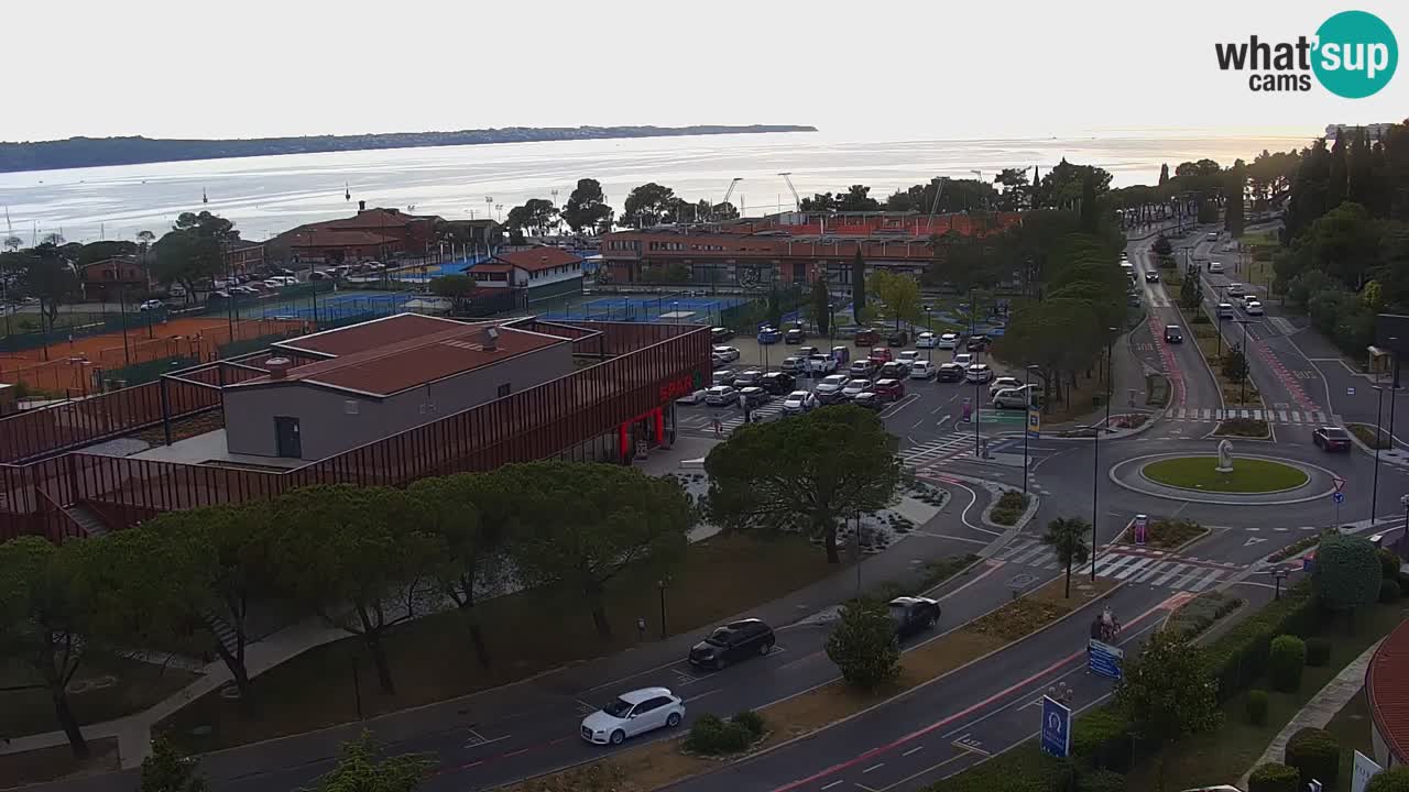 Portorož Live Webcam – view of the marina and tennis courts