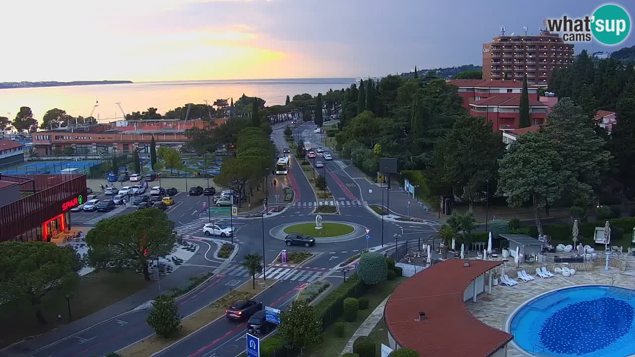 Portorož Live Webcam – view of the marina and tennis courts