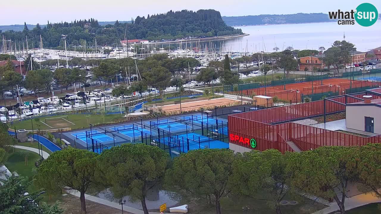 Portorose Live Webcam – vista sulla marina e i campi da tennis