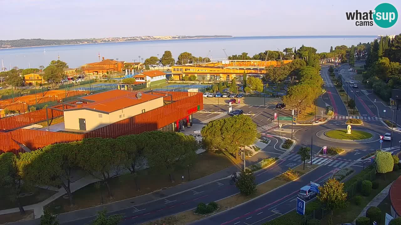 Portorose Live Webcam – vista sulla marina e i campi da tennis