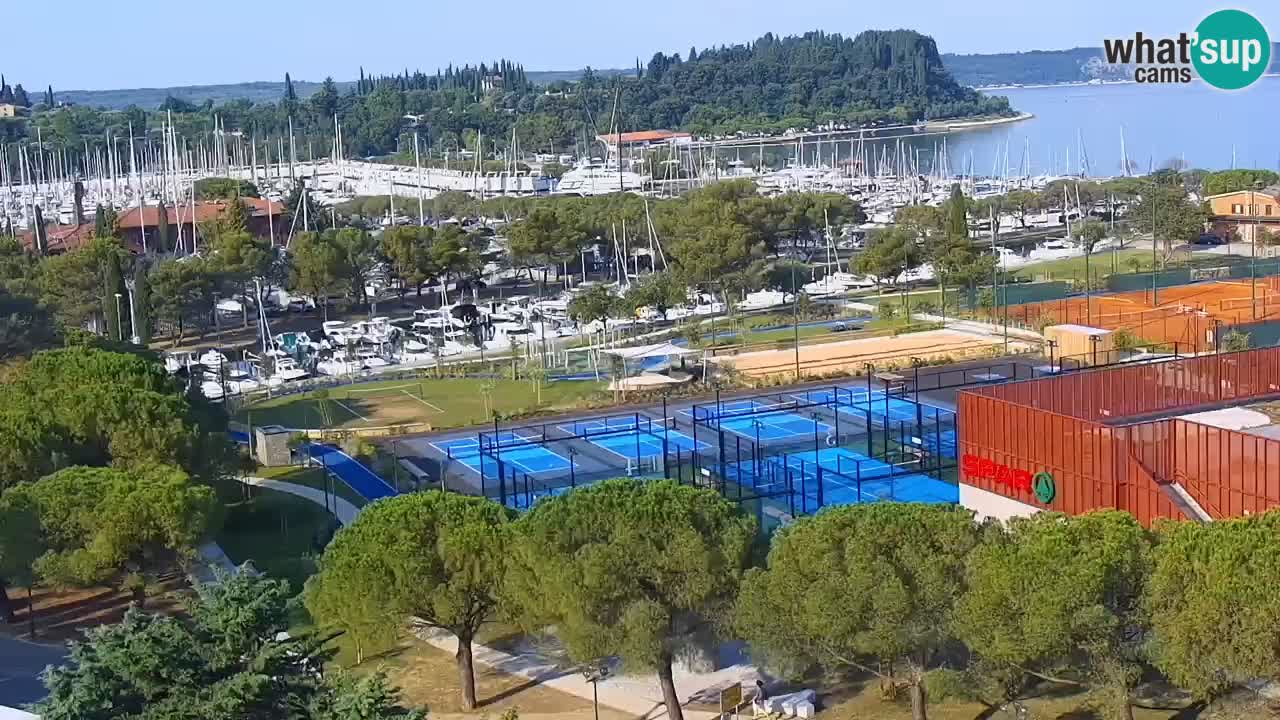 Portorose Live Webcam – vista sulla marina e i campi da tennis