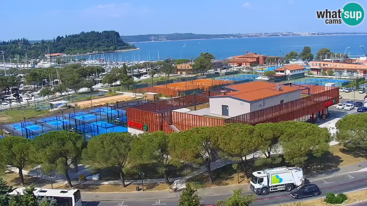 Portorose Live Webcam – vista sulla marina e i campi da tennis