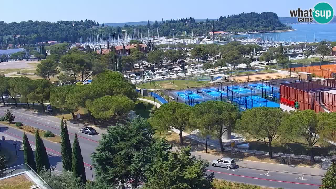Portorož Webcam – Blick auf den Yachthafen und die Tennisplätze
