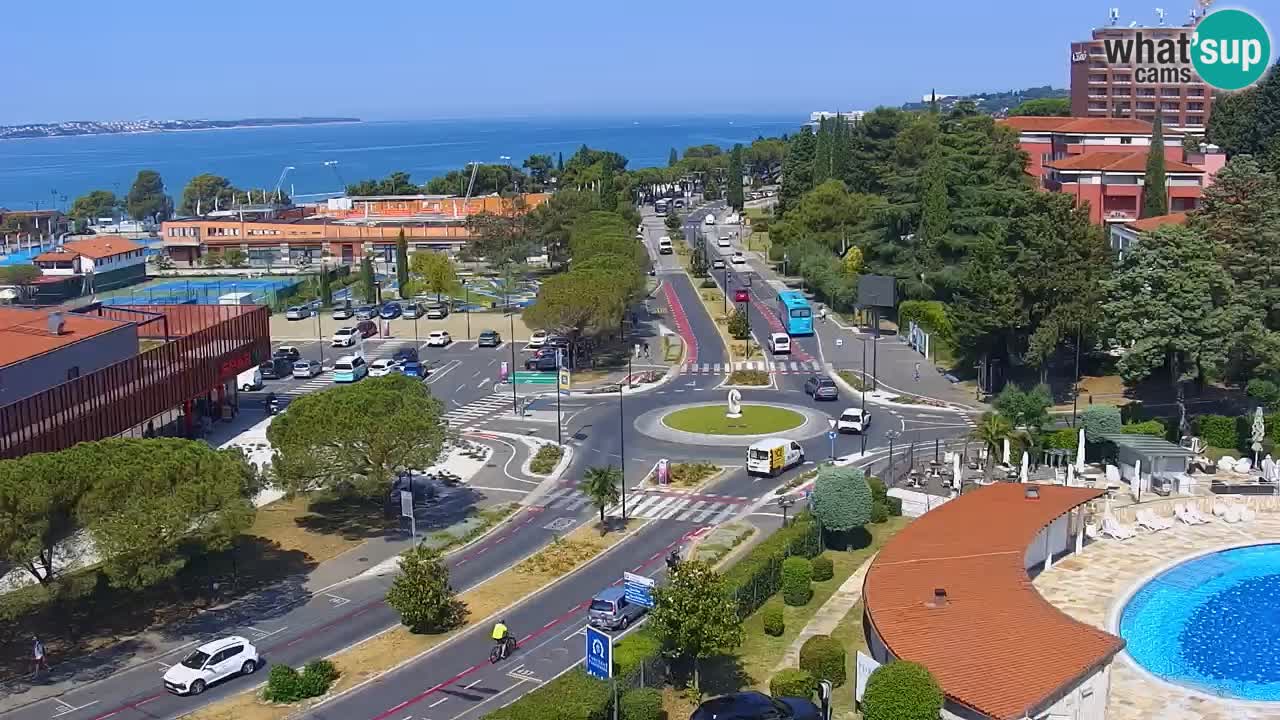 Portorož web kamera – pogled na marinu i teniške terene