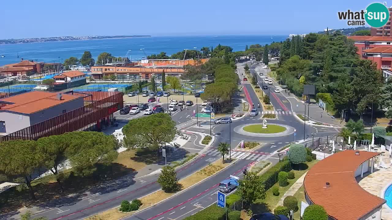 Portorož Live Webcam – view of the marina and tennis courts