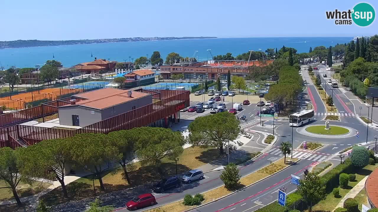 Portorož spletna kamera – pogled na marino in teniška igrišča