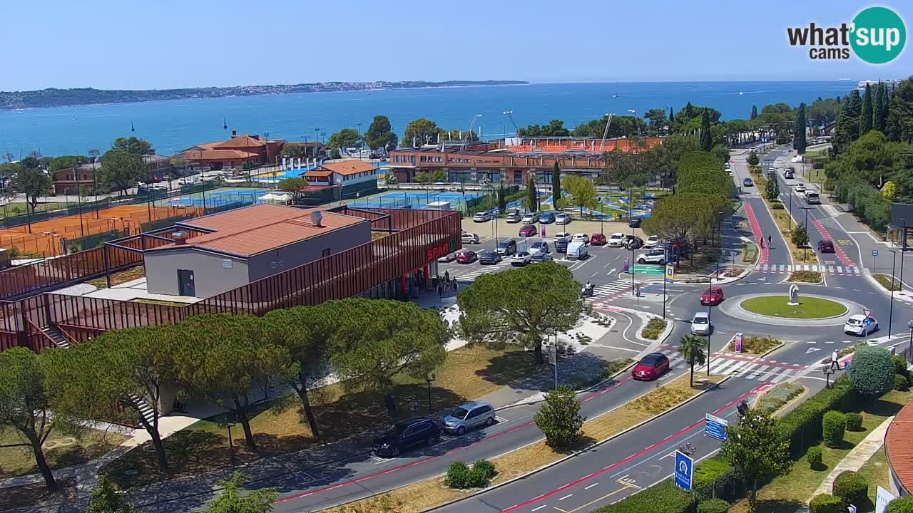 Portorose Live Webcam – vista sulla marina e i campi da tennis