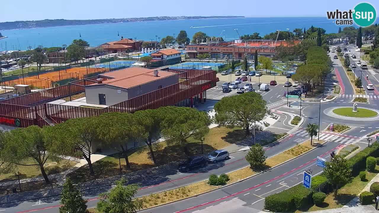 Portorose Live Webcam – vista sulla marina e i campi da tennis