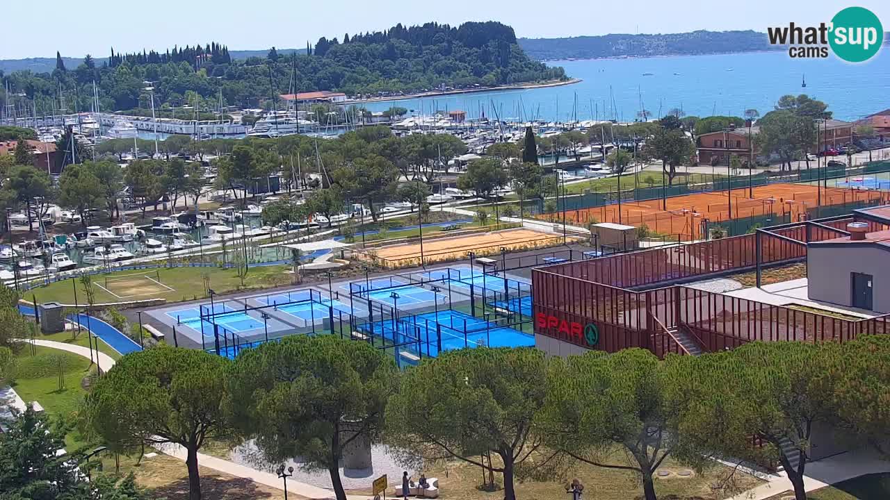 Portorose Live Webcam – vista sulla marina e i campi da tennis