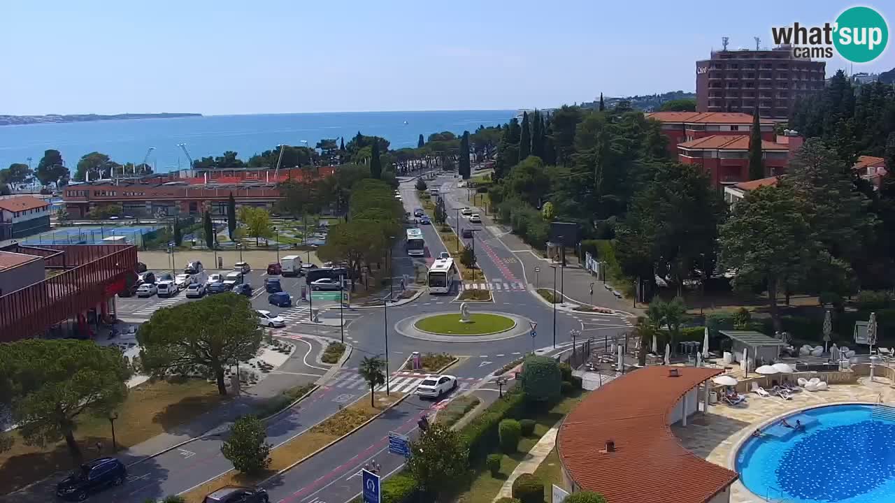 Portorož Webcam – Blick auf den Yachthafen und die Tennisplätze