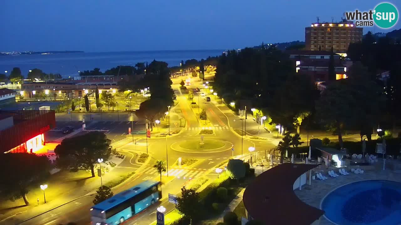 Portorož Webcam – Blick auf den Yachthafen und die Tennisplätze