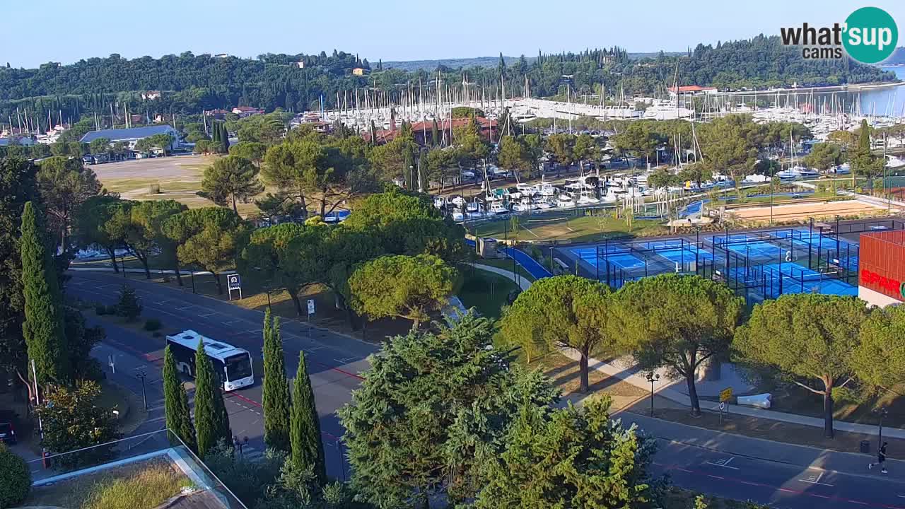 Portorož Webcam – Blick auf den Yachthafen und die Tennisplätze